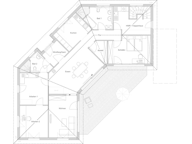 Blockhaus D158 Scheeder von Frammelsberger R. Ingenieur-Holzbau, Bungalow Grundriss 1 Blockhaus D158 Scheeder von Frammelsberger R. Ingenieur-Holzbau, Bungalow Grundriss 1