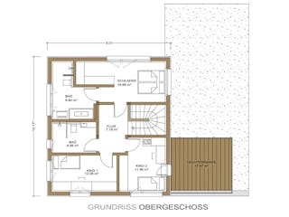 Fertighaus Haus Moosach von Naturholzhaus Bayern, Satteldach-Klassiker Grundriss 2