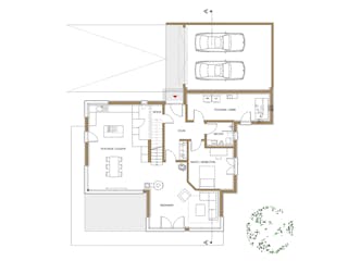 Fertighaus Haus Plessner von Naturholzhaus Bayern, Pultdachhaus Grundriss 1