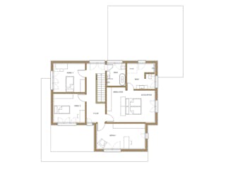 Fertighaus Haus Plessner von Naturholzhaus Bayern, Pultdachhaus Grundriss 2