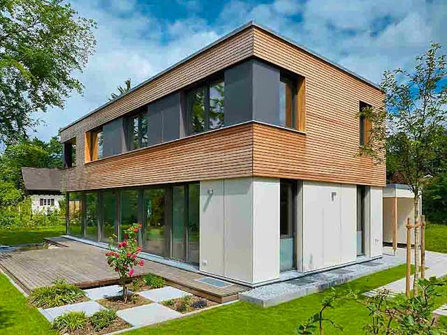 Fertighaus Haus Schindler von Naturholzhaus Bayern, Cubushaus Außenansicht 1