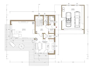 Fertighaus Haus Wagner von Naturholzhaus Bayern, Cubushaus Grundriss 1
