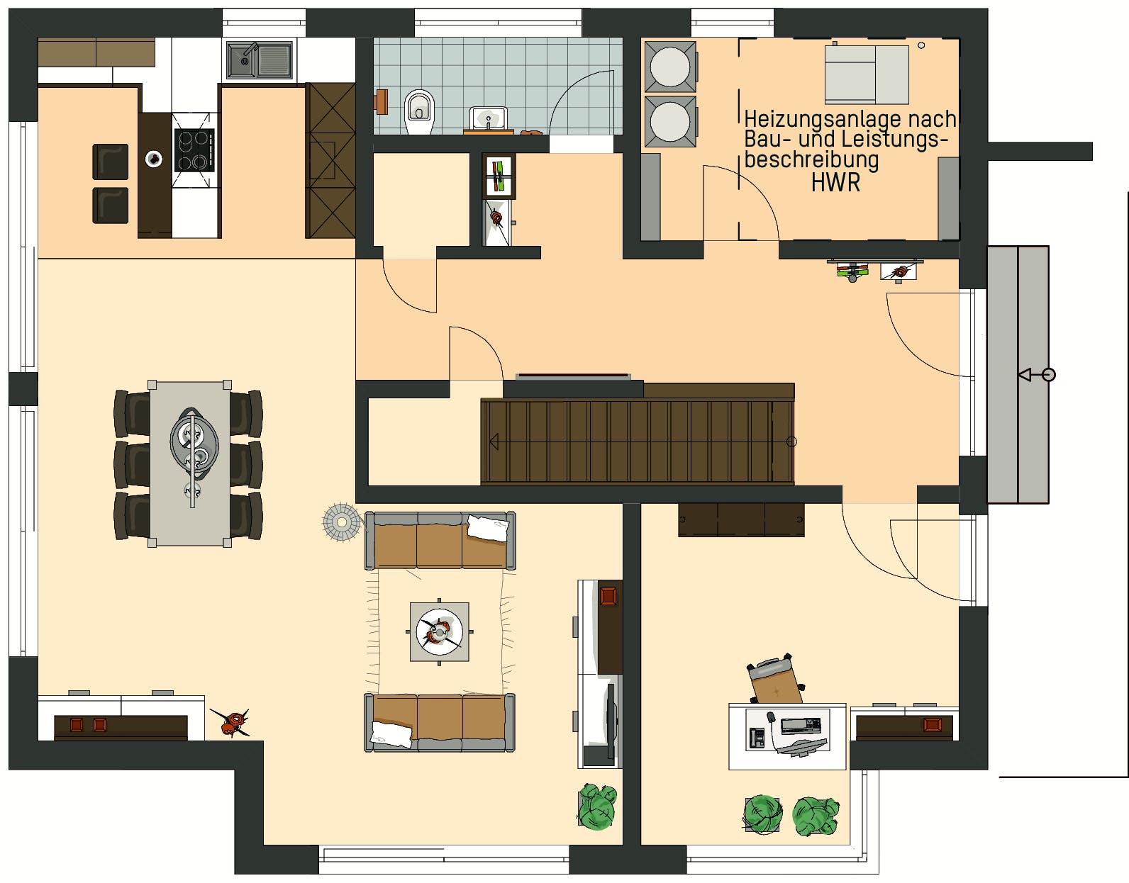 Fertighaus MH Günzburg - NEO von FingerHaus Schlüsselfertig ab 460251€, Satteldach-Klassiker Grundriss 1