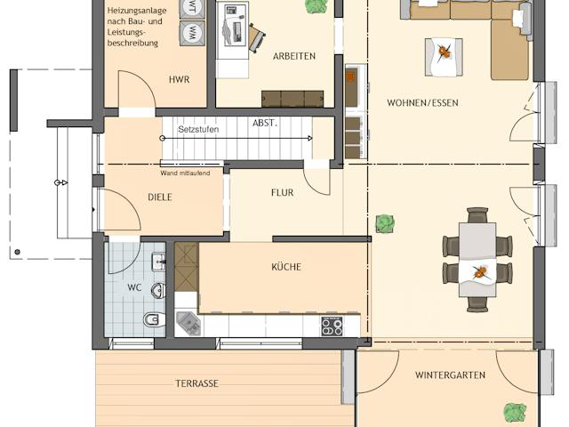 Fertighaus MH Wuppertal - NEO 312 von FingerHaus Schlüsselfertig ab 436716€, Satteldach-Klassiker Grundriss 1