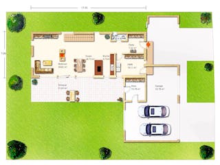 Fertighaus Neunecker von Holzhaus Rosskopf Schlüsselfertig ab 598000€, Cubushaus Grundriss 1