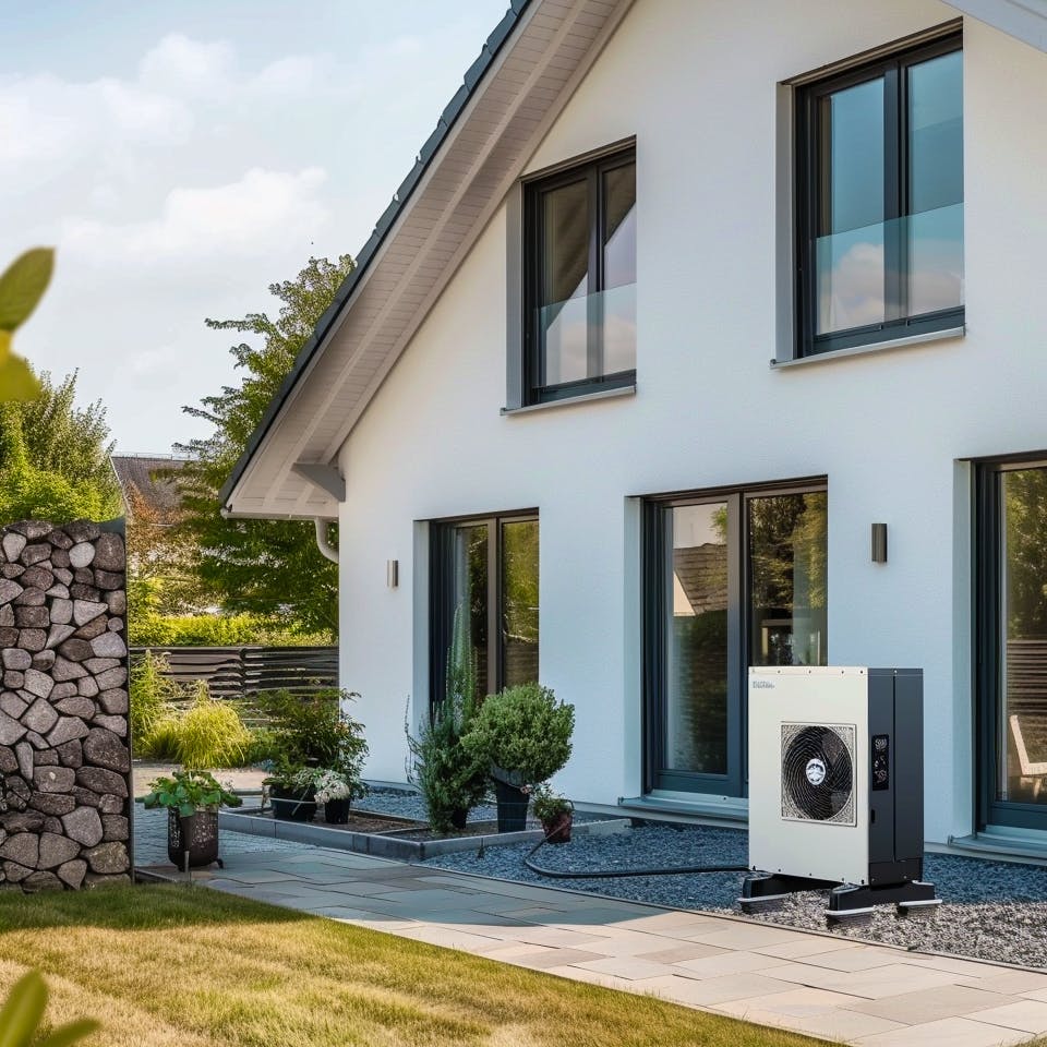 Haus mit Wärmepumpe