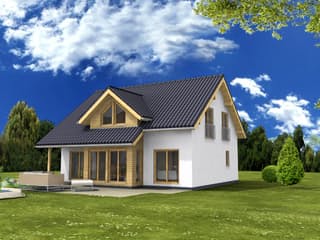 Fertighaus New Edition 161 von Suckfüll Energiesparhaus Schlüsselfertig ab 203990€, Satteldach-Klassiker Außenansicht 2