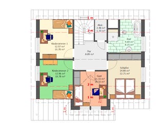 Fertighaus New Edition 161 von Suckfüll Energiesparhaus Schlüsselfertig ab 203990€, Satteldach-Klassiker Grundriss 1