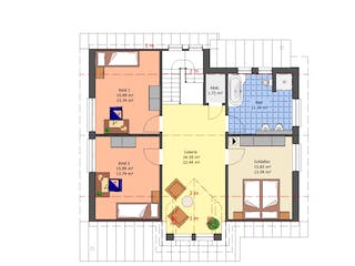 Fertighaus New Edition 183 von Suckfüll Energiesparhaus Schlüsselfertig ab 228460€, Satteldach-Klassiker Grundriss 1