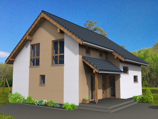 Fertighaus New Edition 179 von Suckfüll Energiesparhaus Schlüsselfertig ab 451350€, Satteldach-Klassiker Außenansicht 1