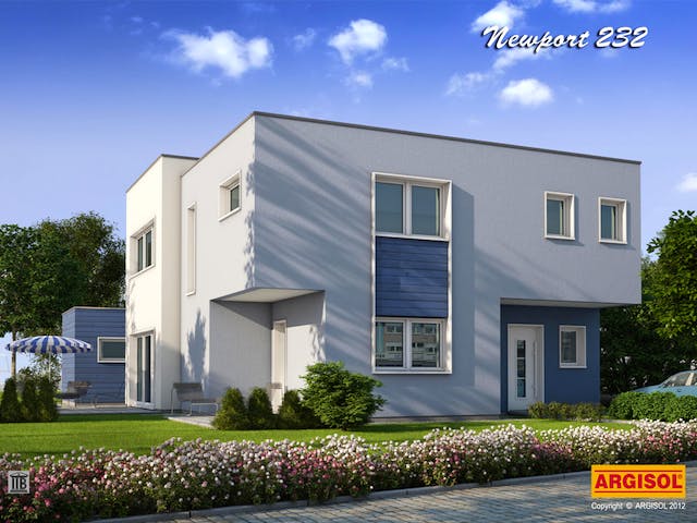 Massivhaus Newport 232 von ARGISOL-Bausysteme Bausatzhaus ab 70200€, Cubushaus Außenansicht 2