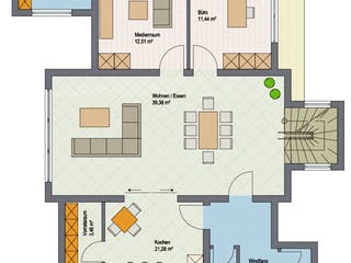 Massivhaus Newport 232 von ARGISOL-Bausysteme Bausatzhaus ab 70200€, Cubushaus Grundriss 2
