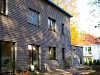 Fertighaus Nimrod von Holzhaus Rosskopf Schlüsselfertig ab 598000€, Pultdachhaus Außenansicht 7