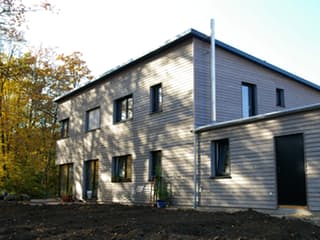 Fertighaus Nimrod von Holzhaus Rosskopf Schlüsselfertig ab 598000€, Pultdachhaus Außenansicht 9