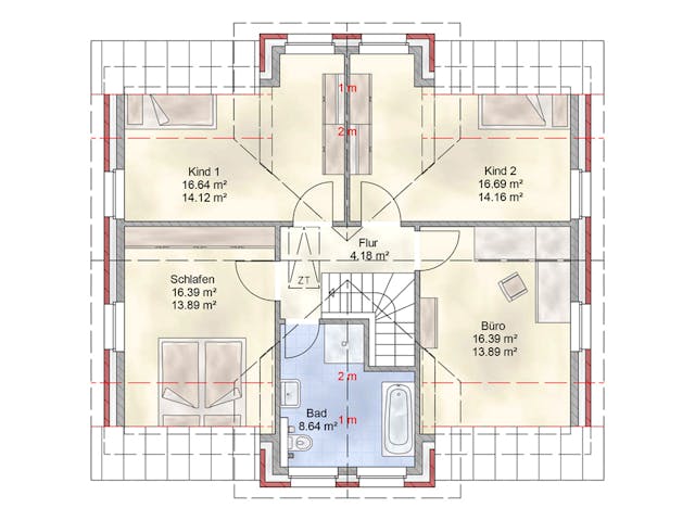 Massivhaus Flemhude von Nissen Massivhaus, Satteldach-Klassiker Grundriss 2