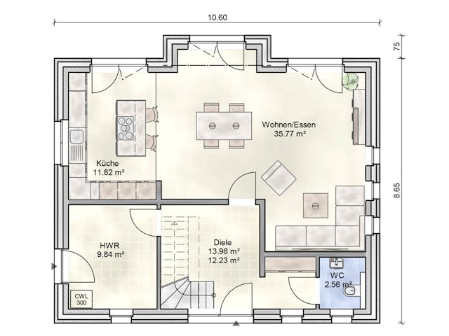 Massivhaus Wattenbek von Nissen Massivhaus, Satteldach-Klassiker Grundriss 1