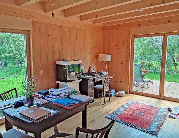 Kleines Holzhaus innen: Haus Baier von Gebrüder Noack Holzbau