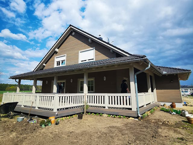 Fertighaus Haus Marusch von Gebrüder Noack Holzbau, Satteldach-Klassiker Außenansicht 3