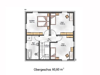 Fertighaus Das Noble P 130 (inaktive) von ekodom Schlüsselfertig ab 181205€, Pultdachhaus Grundriss 2