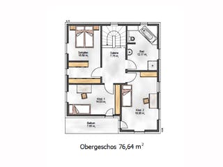 Fertighaus Das Noble P 155 (inaktive) von ekodom Schlüsselfertig ab 200974€, Pultdachhaus Grundriss 2