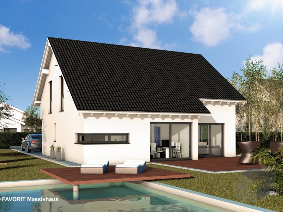 Noblesse 155 von Favorit Massivhaus Außenansicht