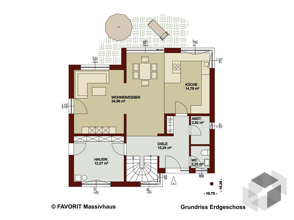 Noblesse 155 von Favorit Massivhaus Grundriss