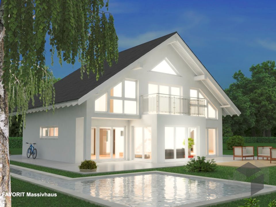 Noblesse 195 von Favorit Massivhaus Außenansicht
