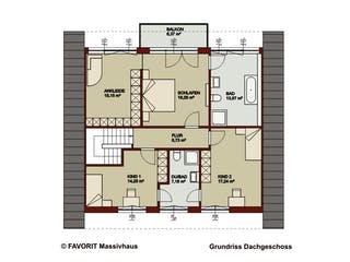 Massivhaus Noblesse 195 von FAVORIT Massivhaus Schlüsselfertig ab 443620€, Satteldach-Klassiker Grundriss 2