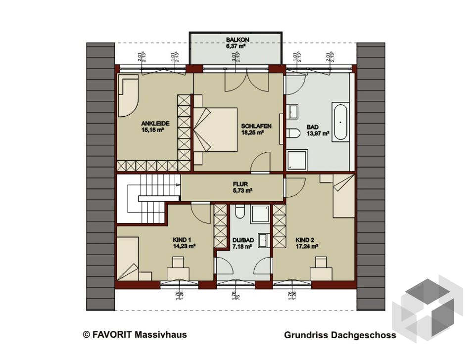 Noblesse 195 von Favorit Massivhaus Grundriss