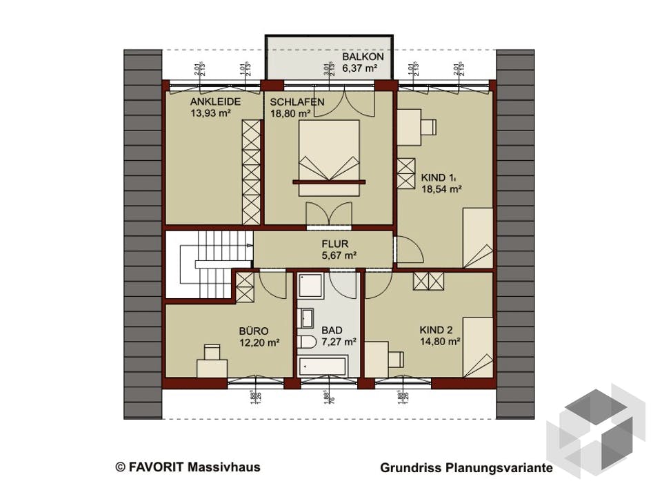 Noblesse 195 von Favorit Massivhaus Grundriss