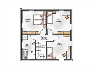 Fertighaus Das Noble W 130 (inaktive) von ekodom Schlüsselfertig ab 180497€, Stadtvilla Grundriss 2