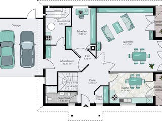 Fertighaus Nolting von STREIF Haus, Stadtvilla Grundriss 1