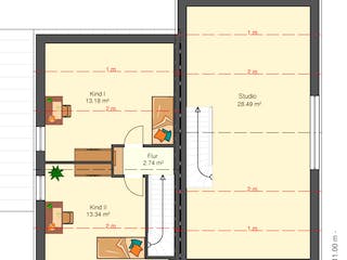 Fertighaus Nora 135 - DHH von Klaus Kowalski Immobilien Schlüsselfertig ab 178387€, Satteldach-Klassiker Grundriss 1