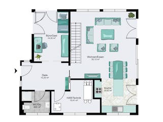 Fertighaus Nürnberg von STREIF Haus, Stadtvilla Grundriss 1