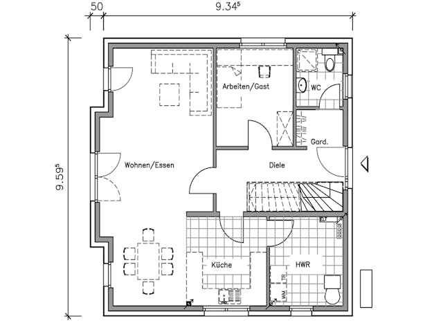 Massivhaus Landhaus LA-146 von NURDA-Hausbau Schlüsselfertig ab 276800€, Satteldach-Klassiker Grundriss 1 Massivhaus Landhaus LA-146 von NURDA-Hausbau Schlüsselfertig ab 276800€, Satteldach-Klassiker Grundriss 1