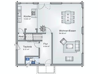 Fertighaus Nymphenburg von Ludwig Andrä Holzbau Schlüsselfertig ab 286483€, Cubushaus Grundriss 1