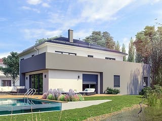 Massivhaus Hausidee Arnstadt von Ohrdrufer Hausbau Schmidt & Schwaab, Stadtvilla Außenansicht 1