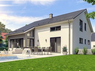 Massivhaus Hausidee Bad Berka von Ohrdrufer Hausbau Schmidt & Schwaab, Satteldach-Klassiker Außenansicht 2