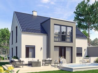 Massivhaus Hausidee Bad Kissingen von Ohrdrufer Hausbau Schmidt & Schwaab, Satteldach-Klassiker Außenansicht 1