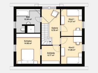 Massivhaus Hausidee Bad Langensalza von Ohrdrufer Hausbau Schmidt & Schwaab, Satteldach-Klassiker Grundriss 2