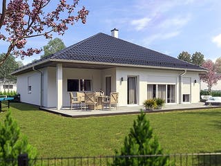 Massivhaus Hausidee Bad Neustadt von Ohrdrufer Hausbau Schmidt & Schwaab, Bungalow Außenansicht 2