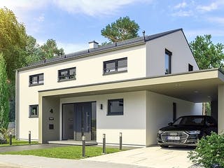 Massivhaus Hausidee Bad Staffelstein von Ohrdrufer Hausbau Schmidt & Schwaab, Satteldach-Klassiker Außenansicht 1