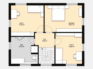 Massivhaus Hausidee Bad Staffelstein von Ohrdrufer Hausbau Schmidt & Schwaab, Satteldach-Klassiker Grundriss 2