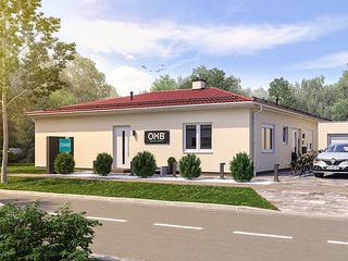 Massivhaus Hausidee Bamberg von Ohrdrufer Hausbau Schmidt & Schwaab, Bungalow Außenansicht 1