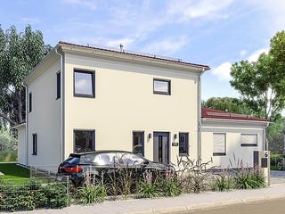 Massivhaus Hausidee Bayreuth von Ohrdrufer Hausbau Schmidt & Schwaab, Stadtvilla Außenansicht 2