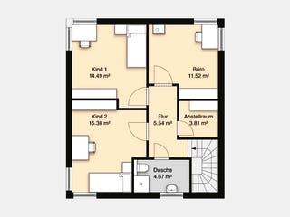 Massivhaus Hausidee Bayreuth von Ohrdrufer Hausbau Schmidt & Schwaab, Stadtvilla Grundriss 2
