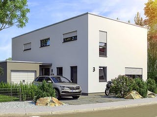 Massivhaus Hausidee Erfurt von Ohrdrufer Hausbau Schmidt & Schwaab, Cubushaus Außenansicht 2