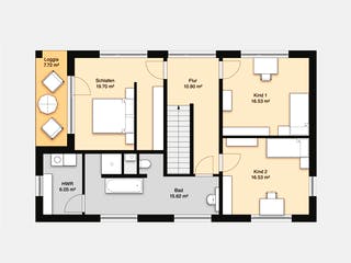 Massivhaus Hausidee Erfurt von Ohrdrufer Hausbau Schmidt & Schwaab, Cubushaus Grundriss 2
