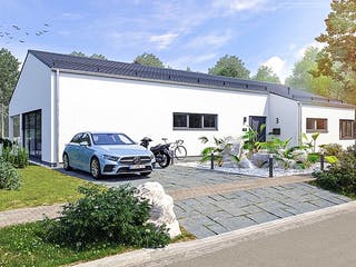 Massivhaus Hausidee Gera von OHB Hausbau-Gruppe, Bungalow Außenansicht 1