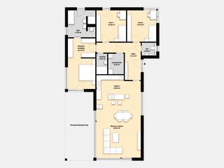 Massivhaus Hausidee Gera von OHB Hausbau-Gruppe, Bungalow Grundriss 1